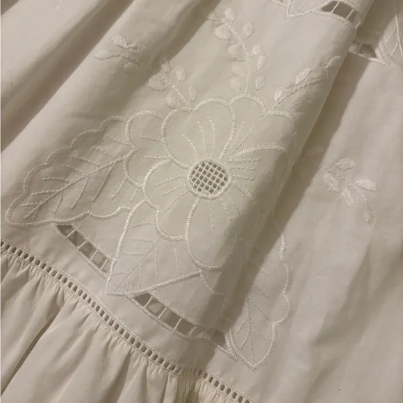 NWT Hunter Bell Womens Marley White Lace Embroidered Flutter Sleeve Sun Dress 8 - Picture 5 of 13